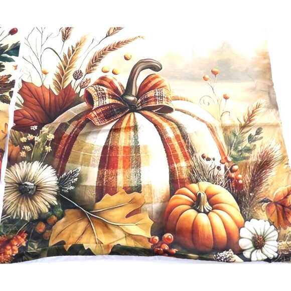 Fall Halloween Thanksgiving Home Decor Pillow Covers set of 4 18X18" New - Picture 5 of 5